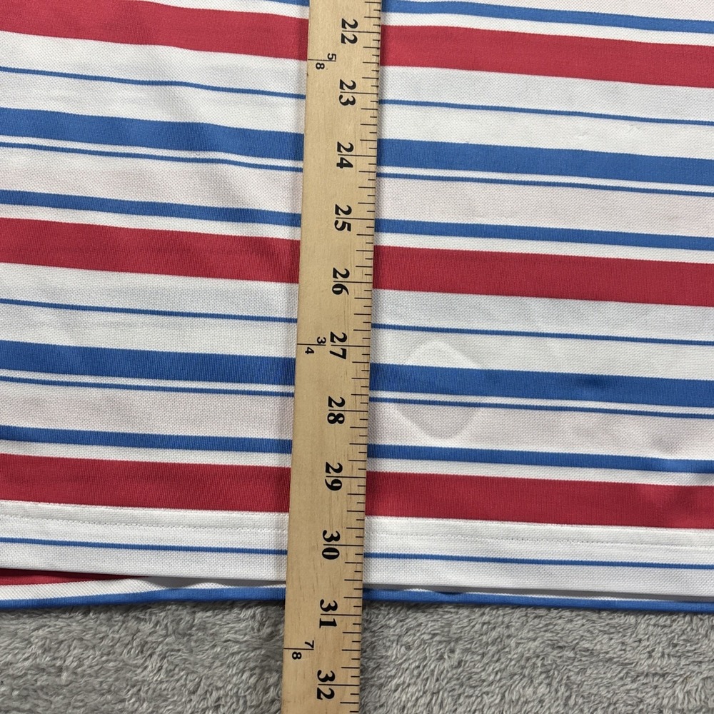 Adidas Golf Polo Climalite Red/Blue Striped Short Sleeve Shirt Size XL - Picture 8 of 12